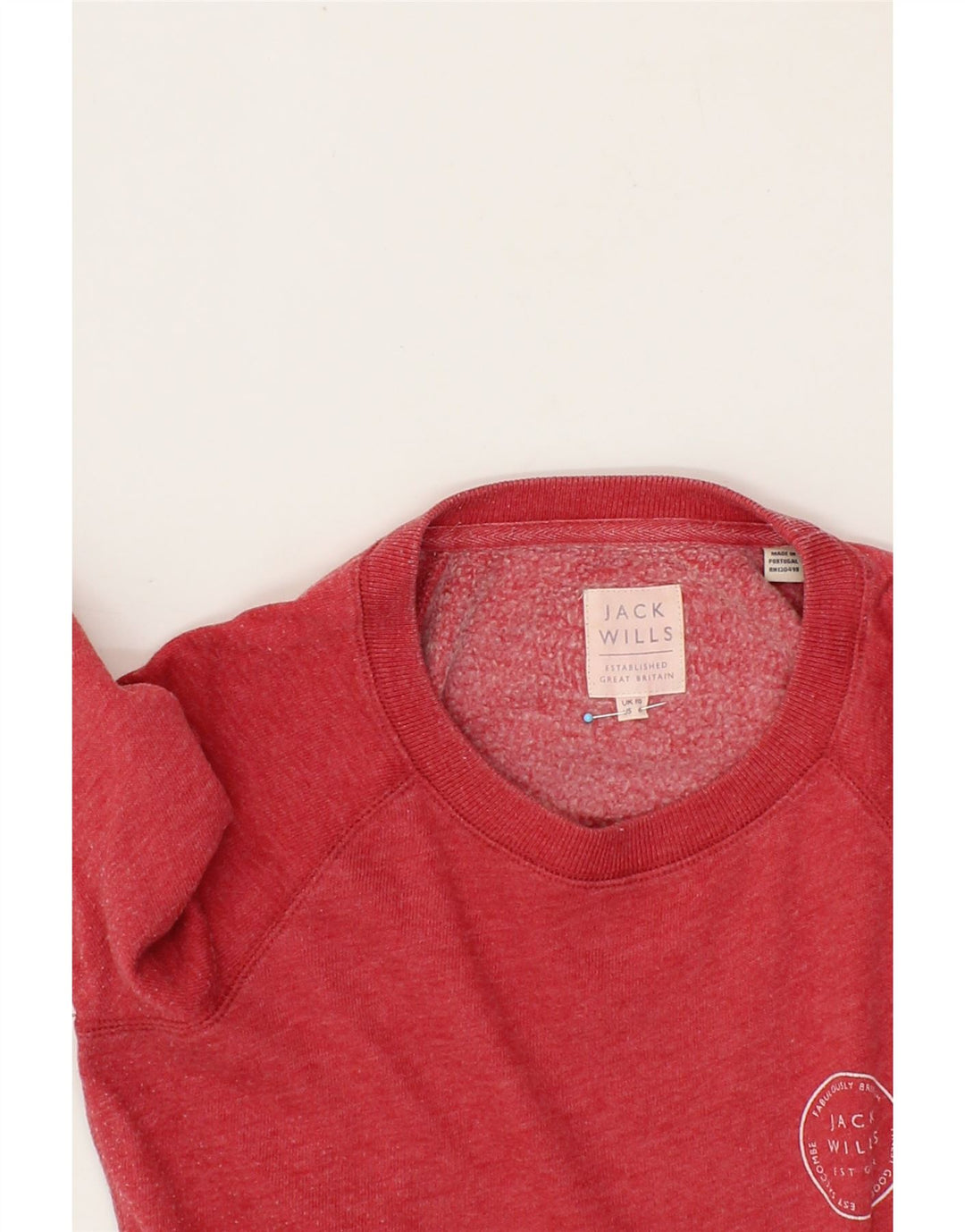 JACK WILLS Womens Sweatshirt Jumper UK 10 Small Red Cotton Vintage Jack Wills and Second-Hand Jack Wills from Messina Hembry 