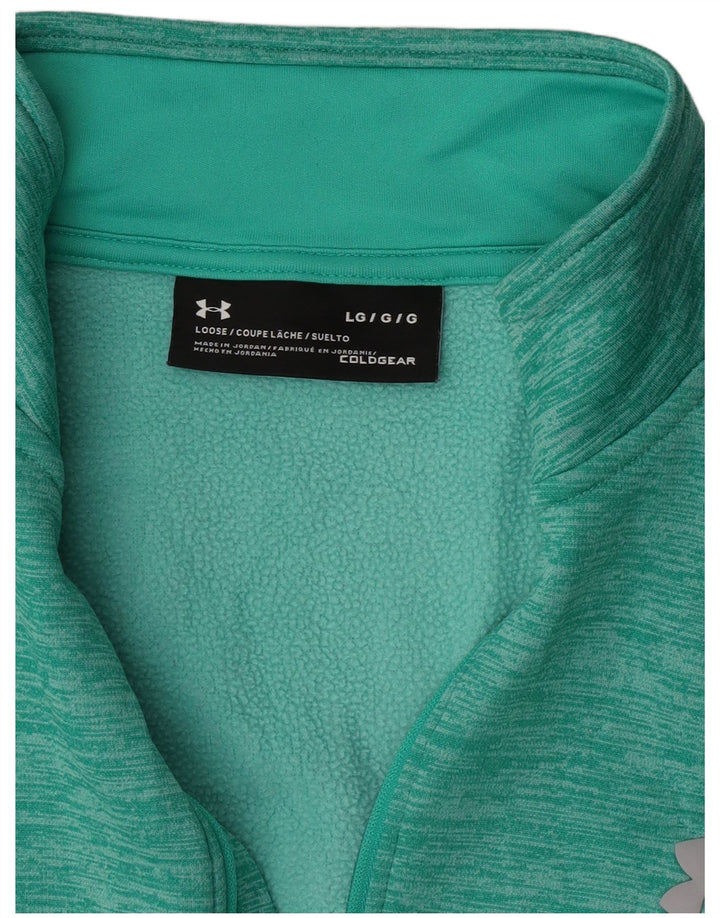Under Armour Herre Zip Neck Sweatshirt Jumper Stor turkis Flecked