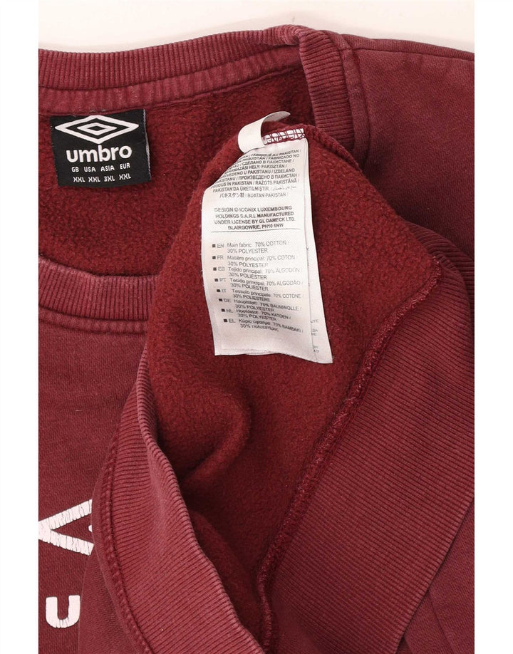 Umbro Herre Grafisk Sweatshirt Jumper 2XL Bourgogne bomuld