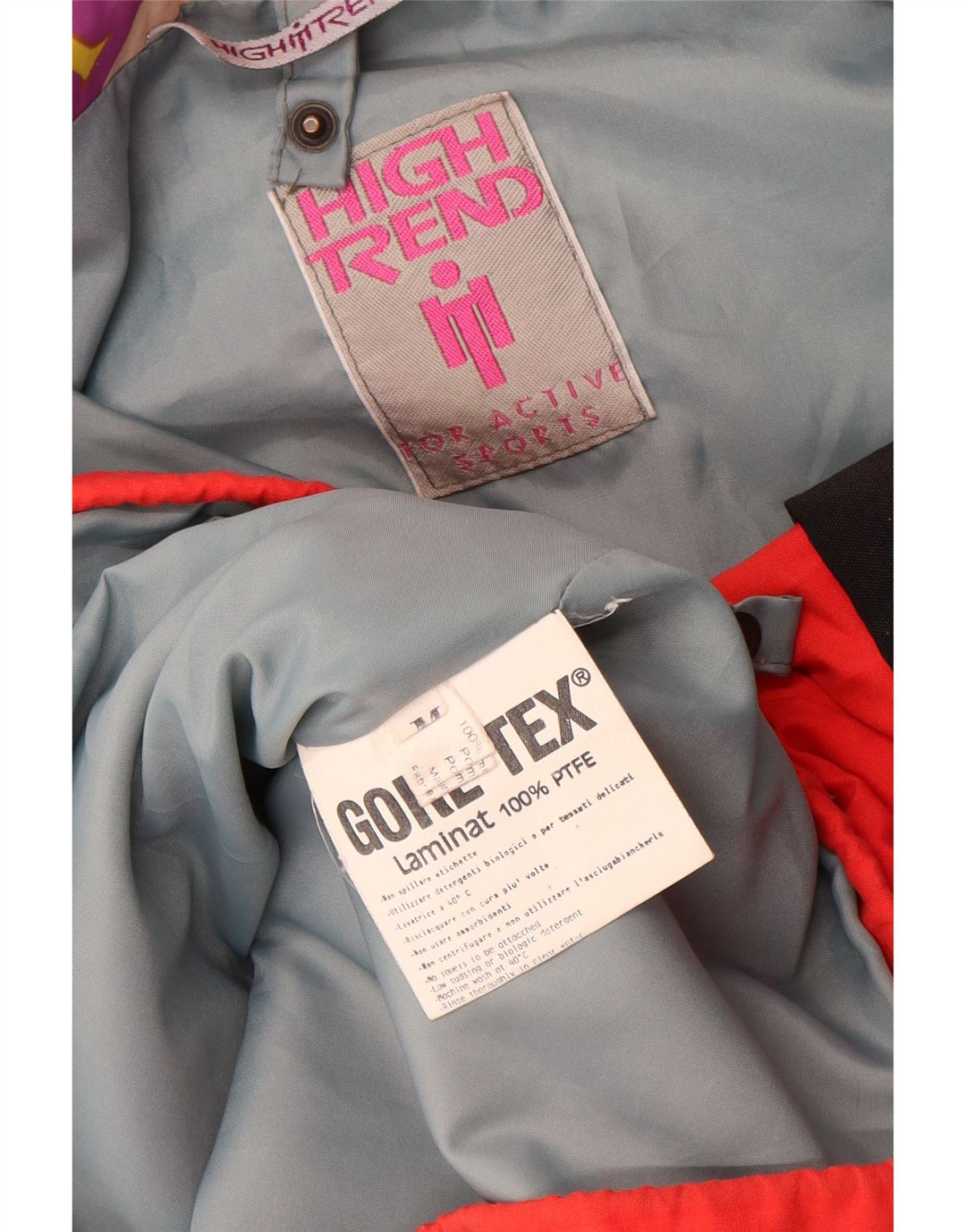 Vintage Herre Gore-Tex Skijakke UK 38 Medium Rød Colourblock Polyamid