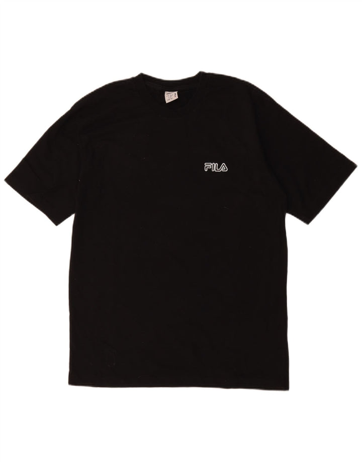 Fila Herre T-Shirt Top Lille Sort Bomuld