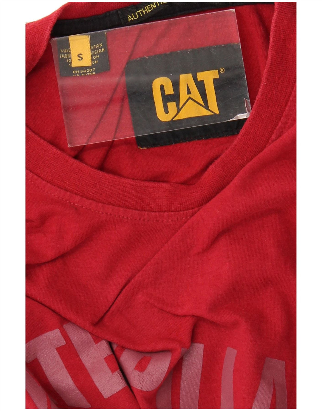 CAT Herre grafisk T-shirt top lille rød bomuld