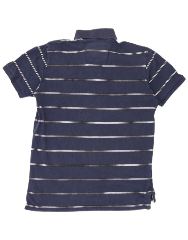 Abercrombie & Fitch herre poloshirt XL marineblå stribet bomuld