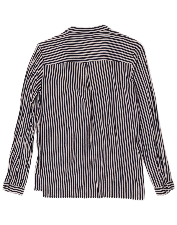 Zara Dame Loose Fit skjortebluse UK 6 XS Marineblå Stribet