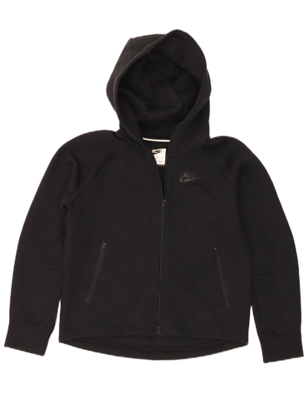 Nike hættetrøje med lynlås til drenge 10-11 år Medium Sort bomuld