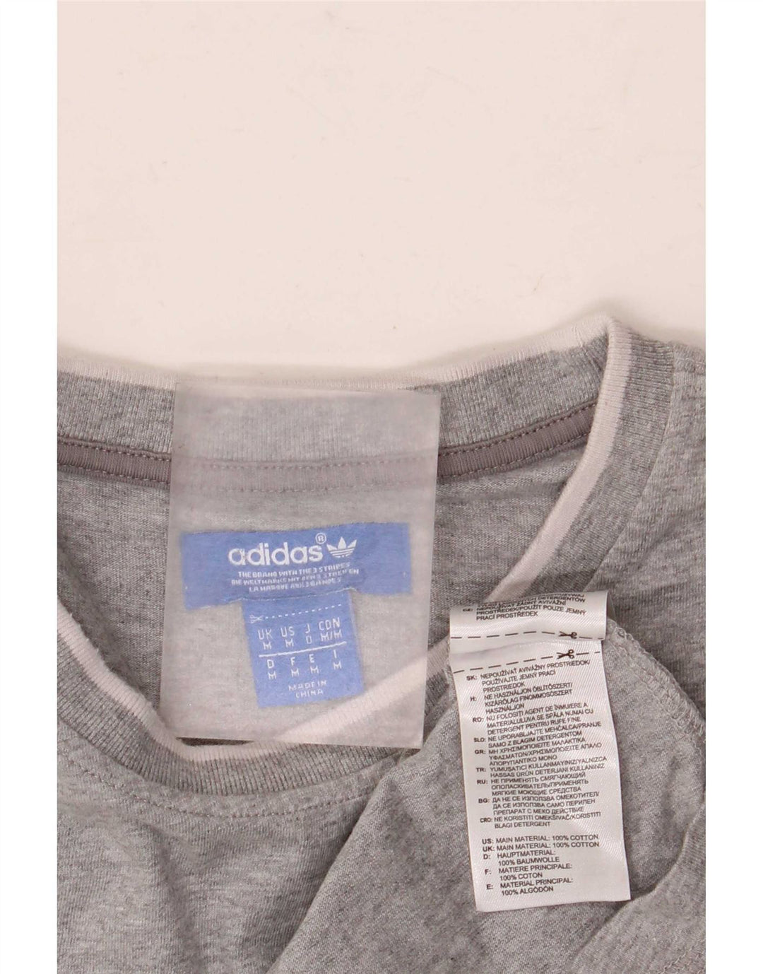 Adidas T-shirt top mellem grå bomuld til mænd