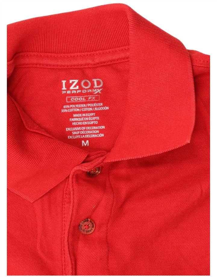 Izod Langærmet Polo Shirt til mænd Medium Rød Polyester