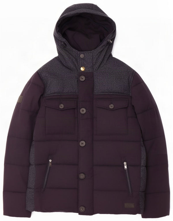 Superdry Herre hættepolstret jakke UK 38 Medium Navy Blue Colourblock
