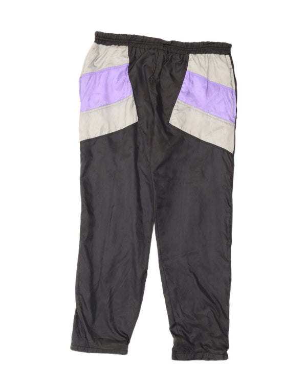 Vintage træningsdragt til mænd Joggers Medium Sort Colourblock Polyamid