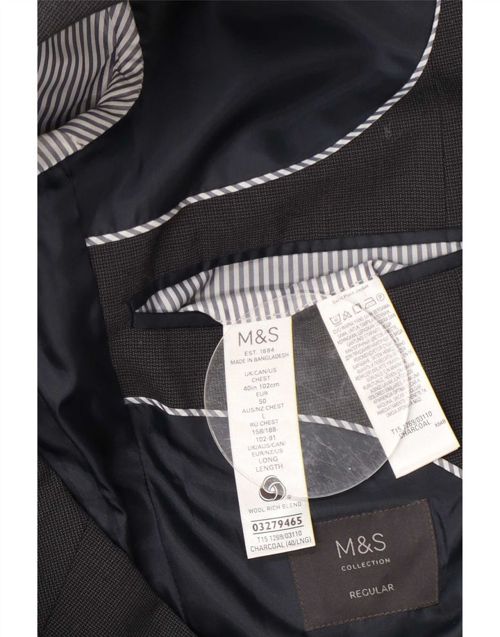Marks & Spencer Herre 2-knaps Regular Fit Blazer Jacket UK 40 Medium Grey