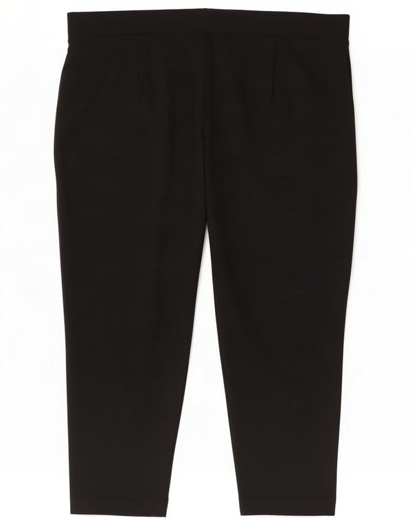 Marks & Spencer Womens High Waist Cropped Trousers UK 22 3XL W40 L25 Black