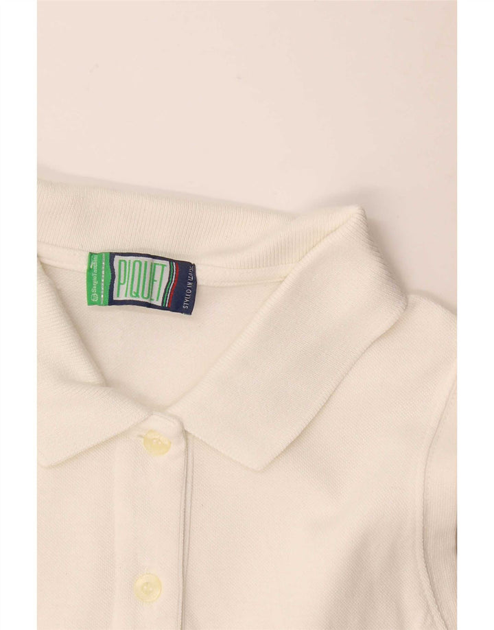Sergio Tacchini Dame ærmeløs polo shirt UK 12 Medium White
