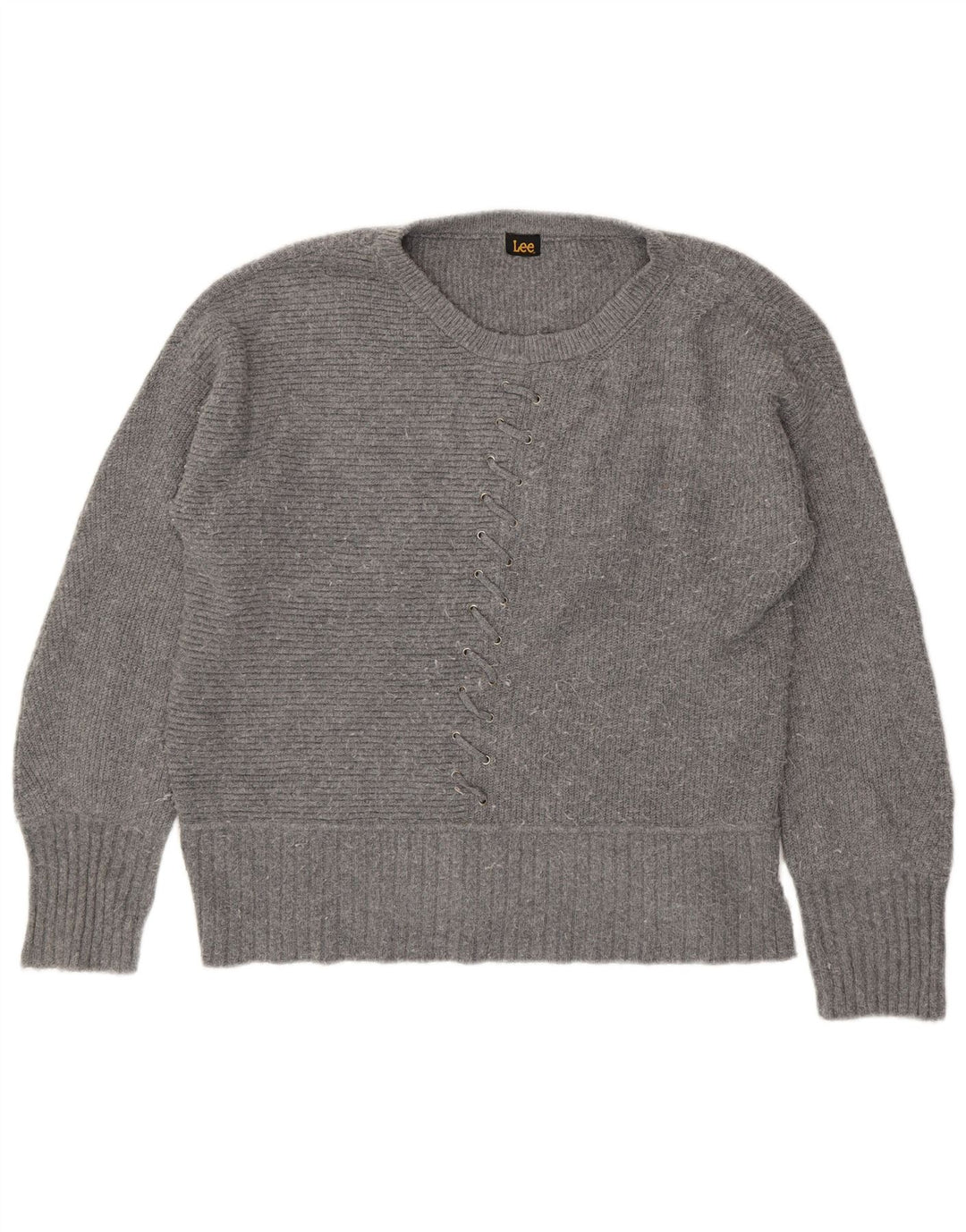 LEE Womens Boat Neck Jumper Sweater UK 18 XL Grey Polyester