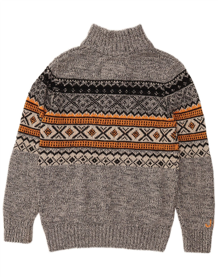 Superdry trøje med lynlås til mænd Large Grey Fair Isle Akryl
