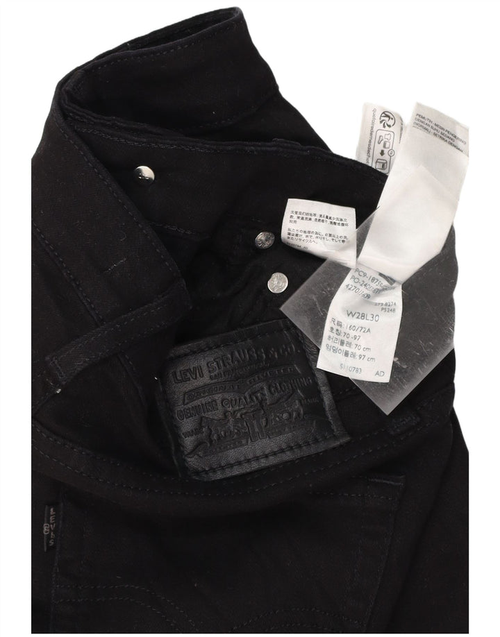 LEVI'S Dame 725 High Rise Bootcut Jeans W28 L30 Sort Bomuld