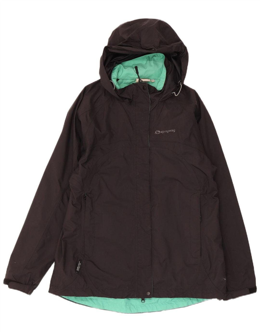 Sprayway Dame Hooded Windbreaker Jacket UK 12 Medium Sort Polyamid