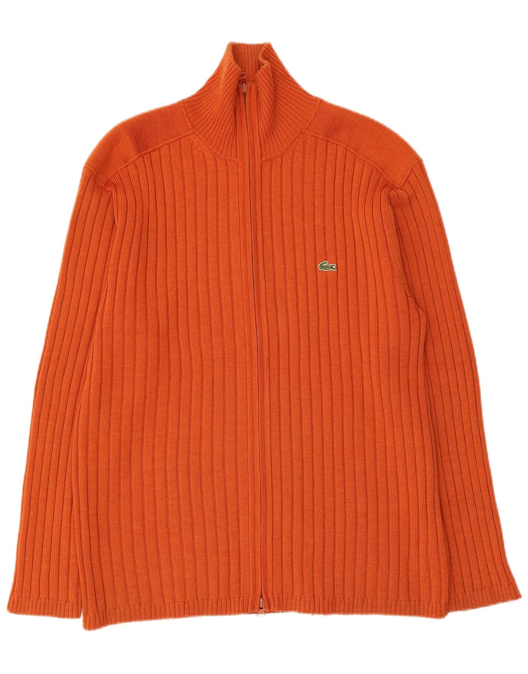 LACOSTE Herre cardigan sweater str. 7 2XL Orange Uld