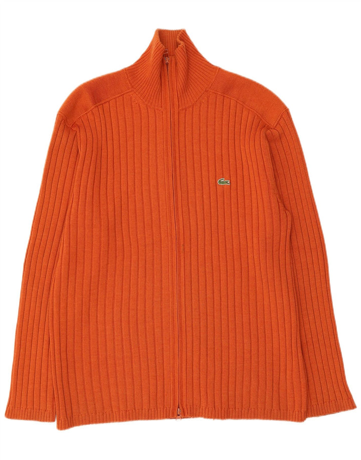 LACOSTE Herre cardigan sweater str. 7 2XL Orange Uld