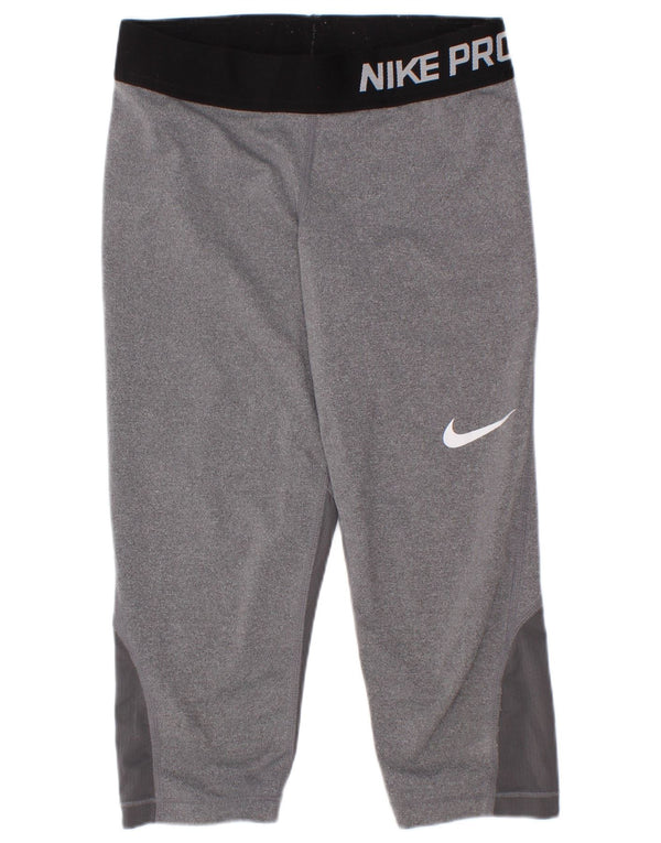 Nike piger Dri Fit grafiske leggings 8-9 år lille grå farveblok