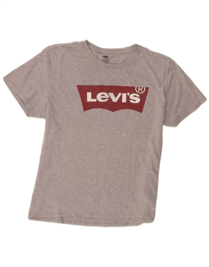Levi's Herre Grafisk T-Shirt Top 2XL Grå Bomuld