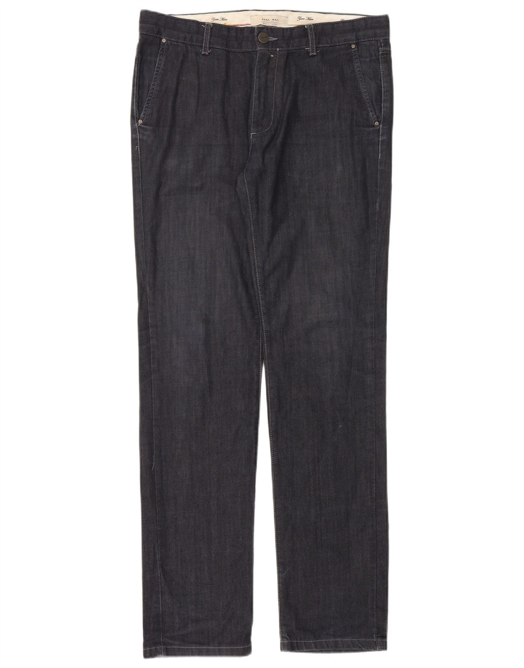 Zara Straight Jeans til mænd EU 40 Medium W31 L34 Marineblå