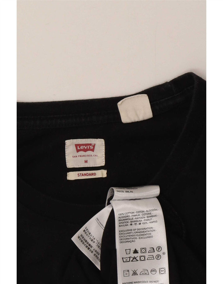 Levi's Herre Standard Fit T-Shirt Top Medium Sort Bomuld
