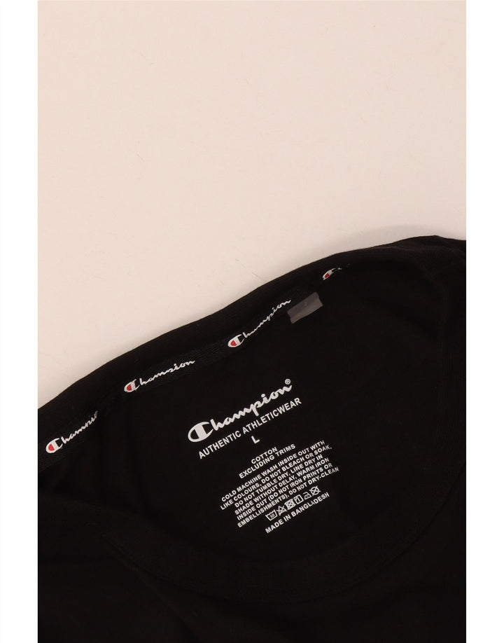 Champion Herre grafisk T-shirt Top Stor sort bomuld