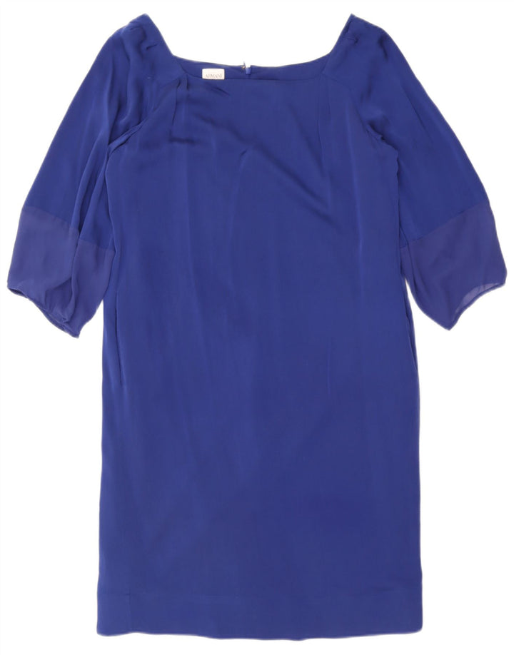 Armani Collezioni Dame 3/4 ærmet Shift Dress IT 44 Medium Blue