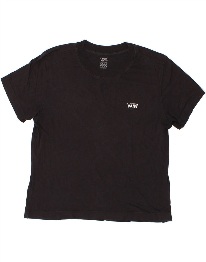 VANS Womens Crop T-Shirt Top UK 14 Medium Black Cotton Vintage Vans and Second-Hand Vans from Messina Hembry 
