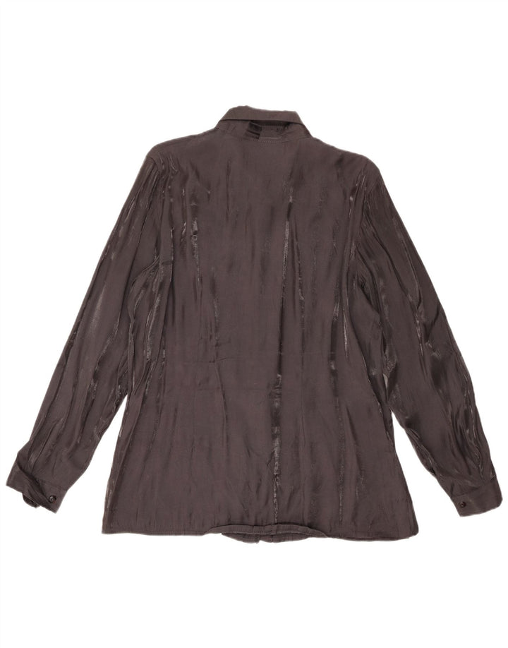 Vintage dameskjorte bluse UK 18 XL sort viskose