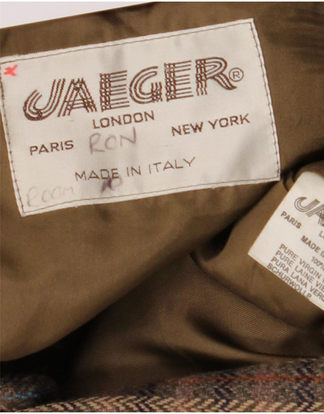 Jaeger Herre 2-knaps blazerjakke UK 38 Medium Brown Ternet Virgin Wool