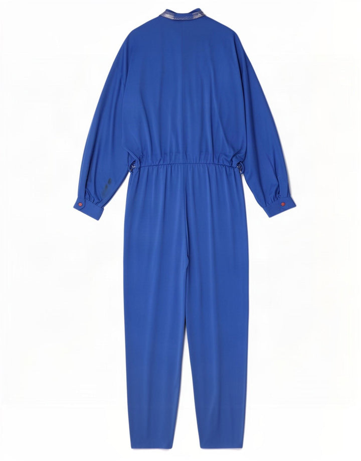 Anna Lugli Dame Jumpsuit IT 42 Medium Blue Geometric Polyester