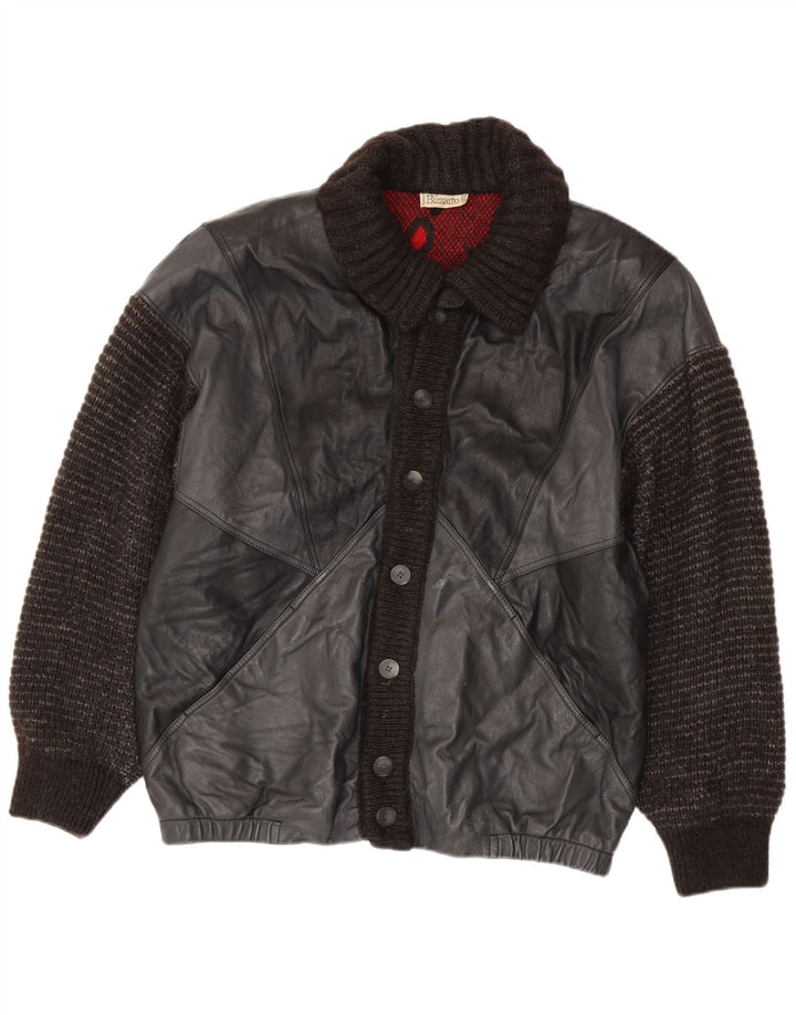 Bizzarro Herre Læderjakke UK 40 Large Sort