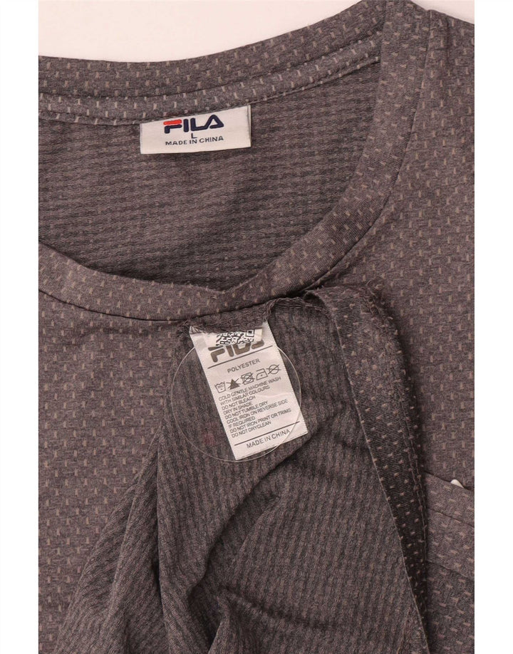 Fila Herre T-Shirt Top Stor Grå Polyester
