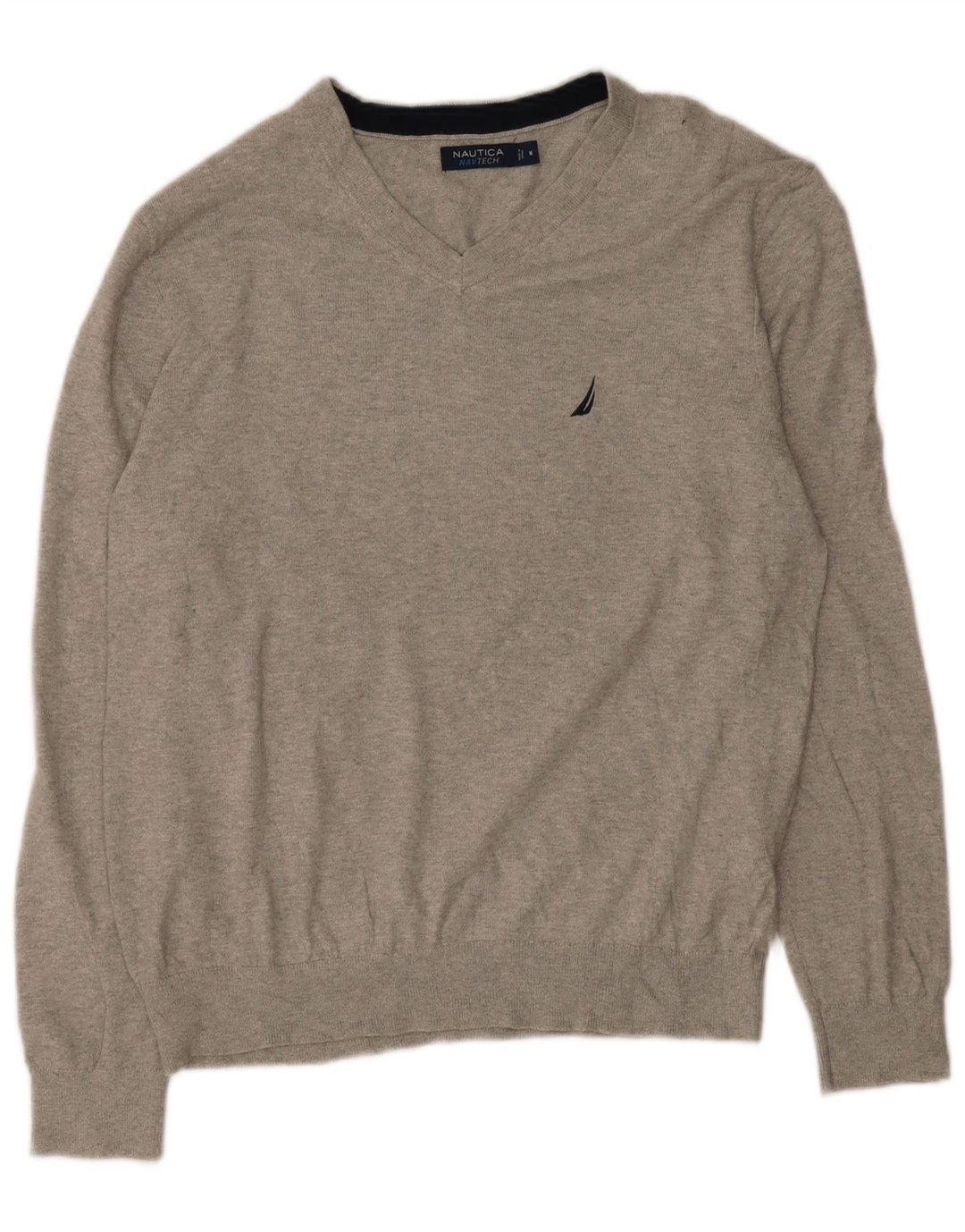 Nautica Herre V-hals sweater Medium Grå Bomuld