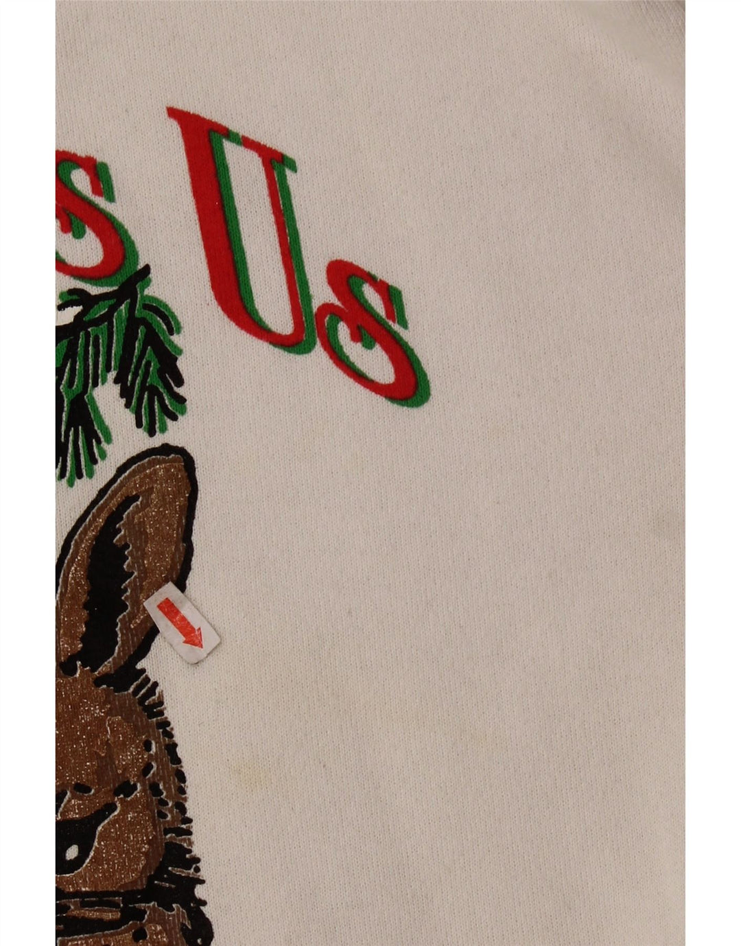 TULTEX Dame Grafisk Sweatshirt Jumper UK 16 Stor Hvid Bomuld