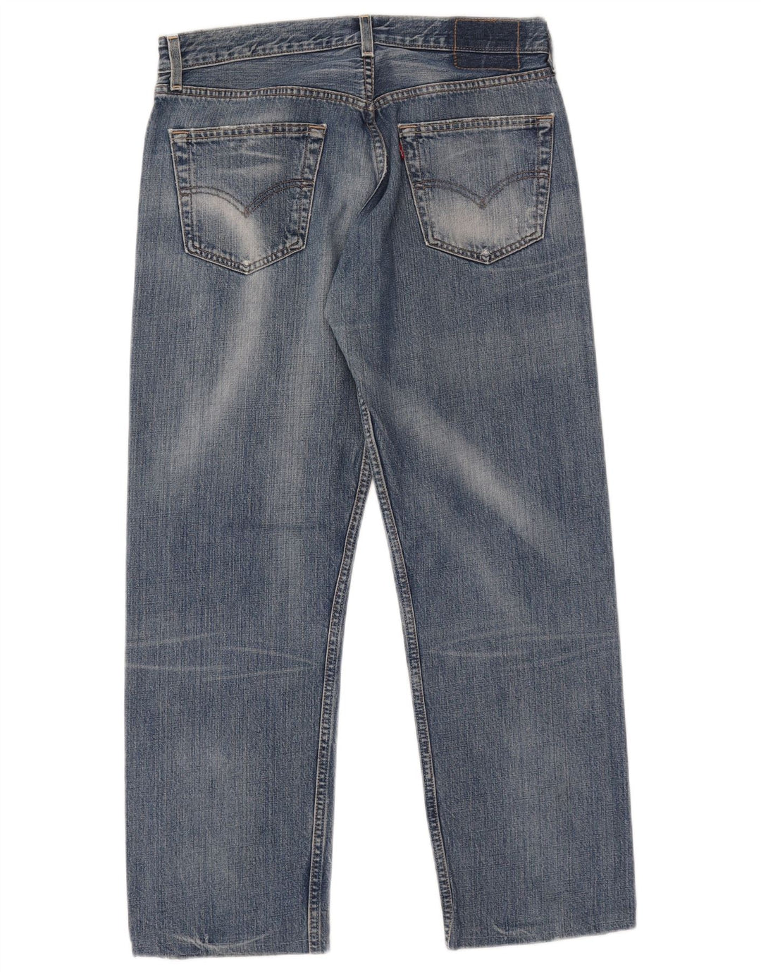 Levi's Herre 501 Distressed Straight Jeans W34 L27 Blå Bomuld