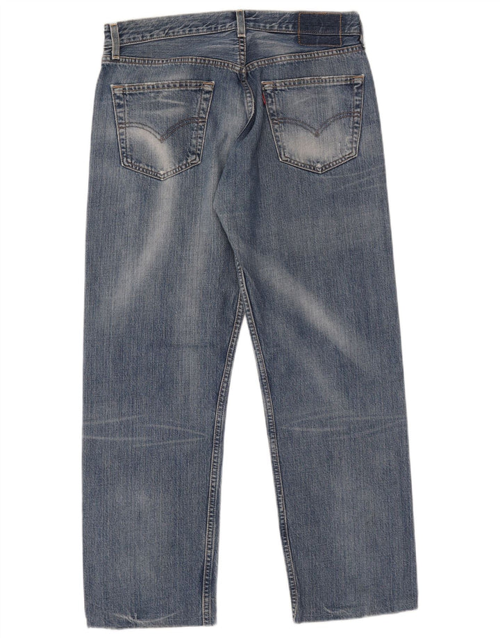 Levi's Herre 501 Distressed Straight Jeans W34 L27 Blå Bomuld
