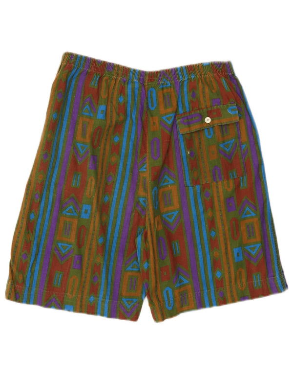 Vintage badeshorts til mænd store W34 flerfarvede geometriske bomuldsstrand