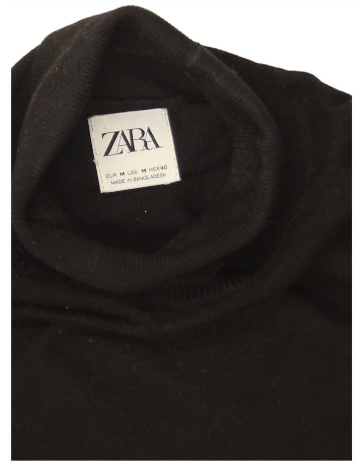 Zara Herre rullehals sweater Medium Sort viskose