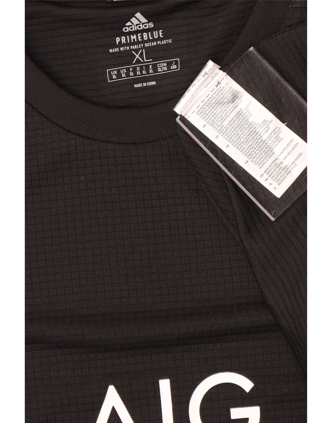 Adidas Herre All Blacks Grafisk T-Shirt Top XL Sort Polyester