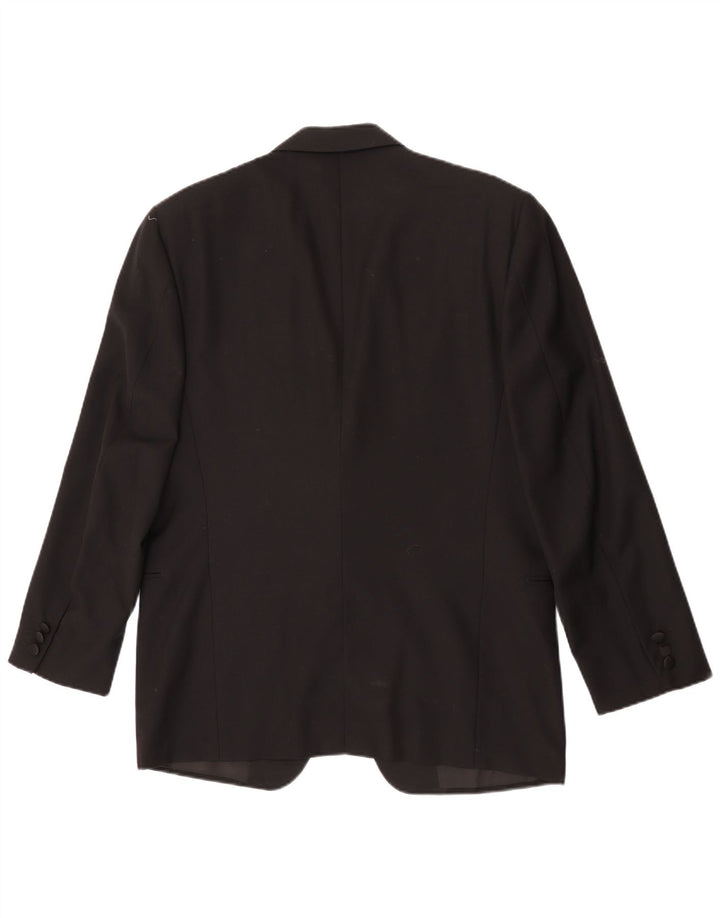 Vintage Herre 1 Knap Blazer Jakke IT 50 Stor Sort Uld