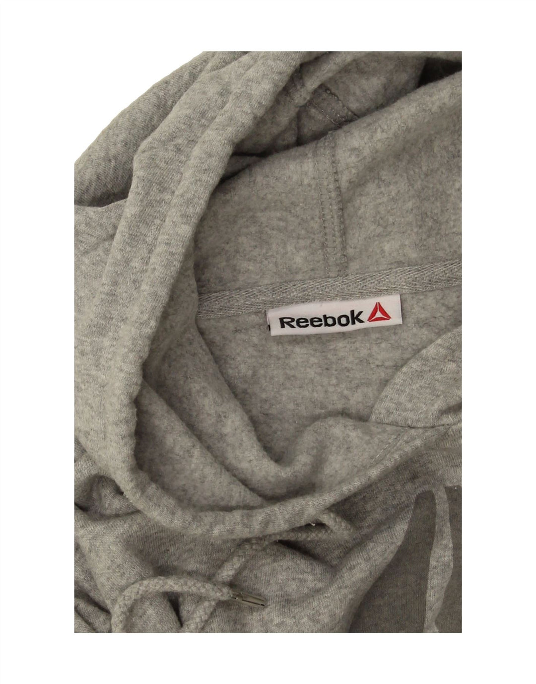 REEBOK Womens Graphic Hoodie Jumper UK 14 Large Grey Vintage Reebok and Second-Hand Reebok from Messina Hembry 