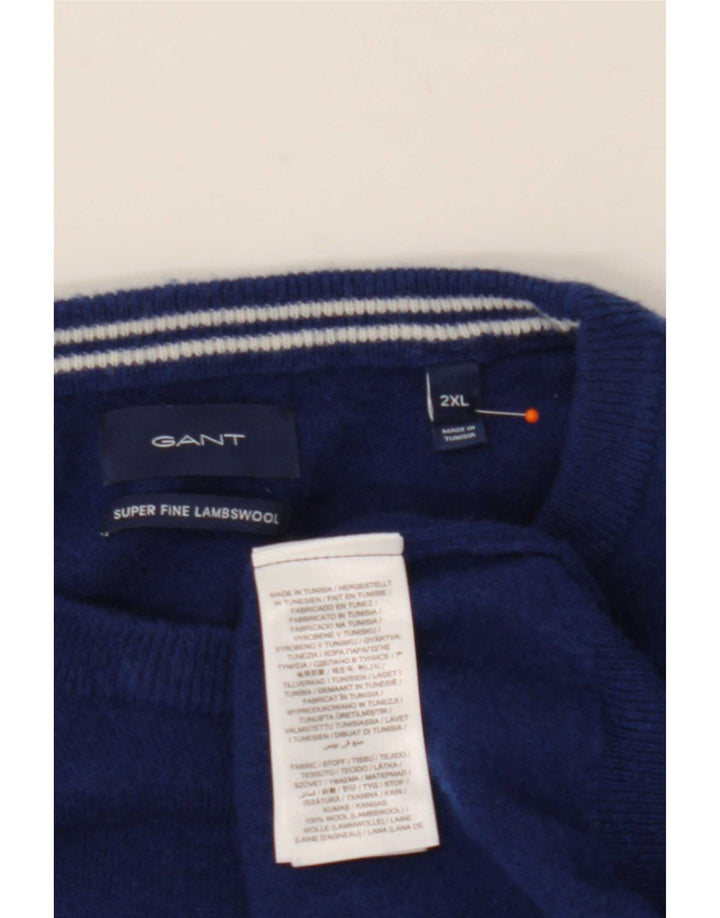 Gant herre rund hals sweater 2XL blå uld