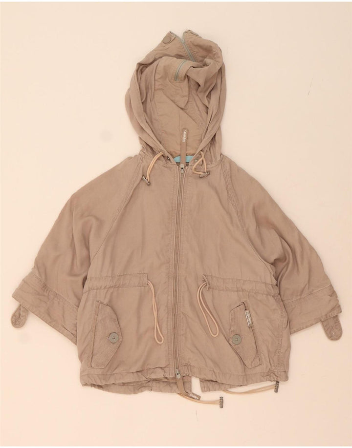 SUPERDRY Girls Hooded Batwing Bomber Jacket 12-13 Years Medium Beige Vintage Superdry and Second-Hand Superdry from Messina Hembry 