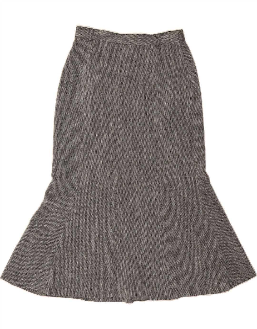 MARCONA Womens Trumpet Skirt UK 12 Medium W30 Grey Herringbone Polyester Vintage Marcona and Second-Hand Marcona from Messina Hembry 