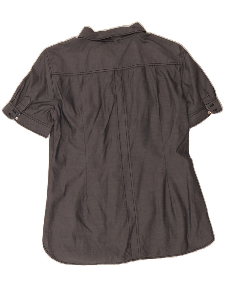 JOOP Womens Short Sleeve Shirt EU 36 Small Grey Cotton Vintage Joop and Second-Hand Joop from Messina Hembry 