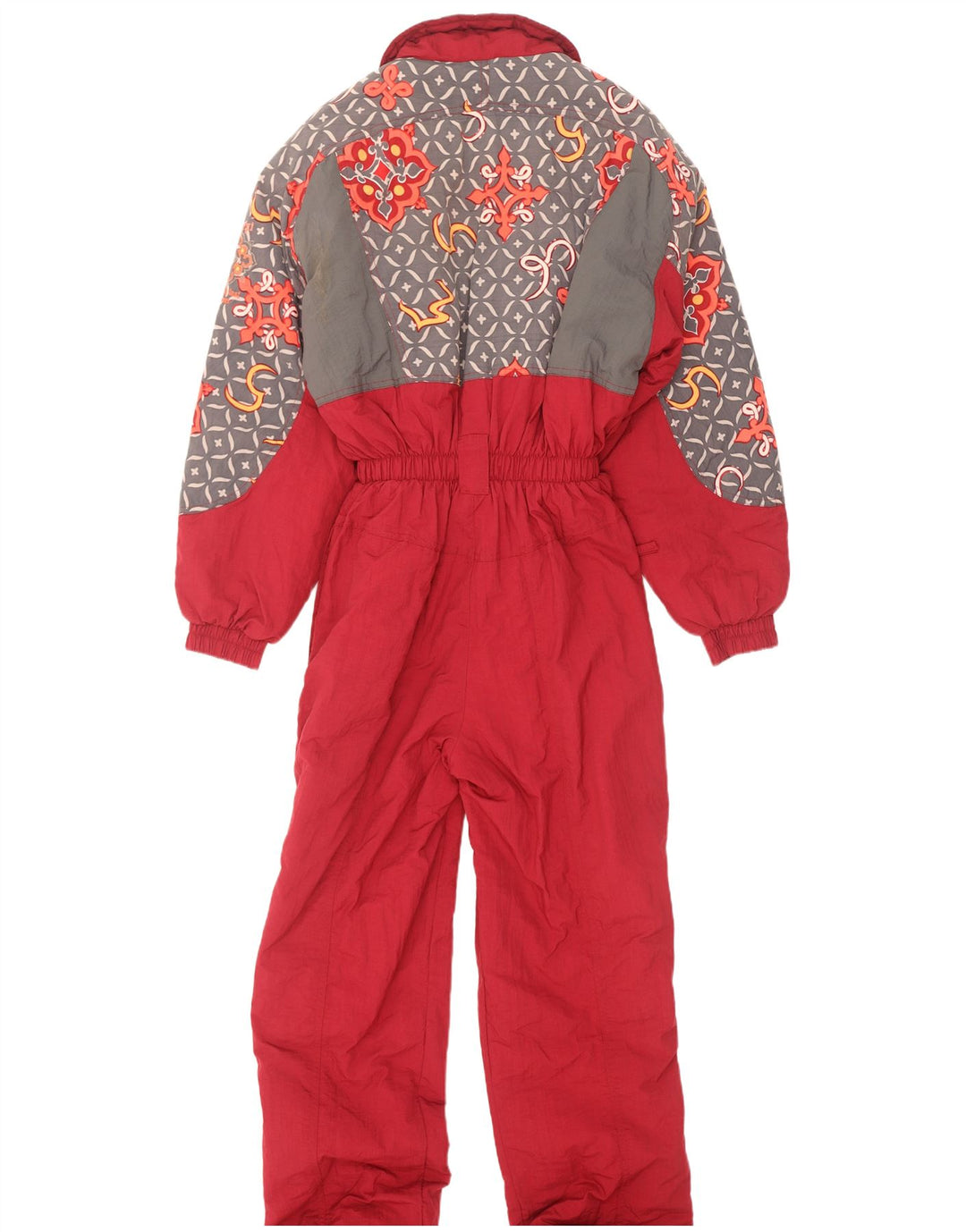 X-Cape Dame Ski Jumpsuit UK 10 Lille Rød Geometrisk Nylon
