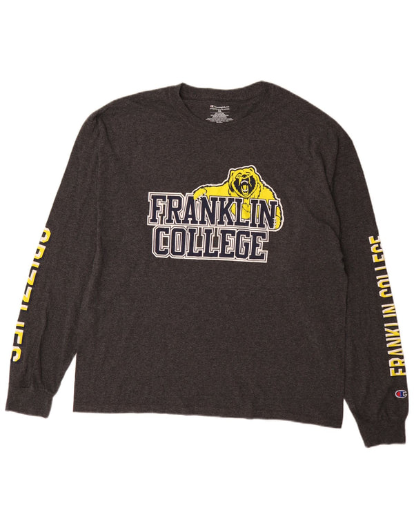 Champion Herre Franklin College Grafisk Top Langærmet XL Grå Bomuld