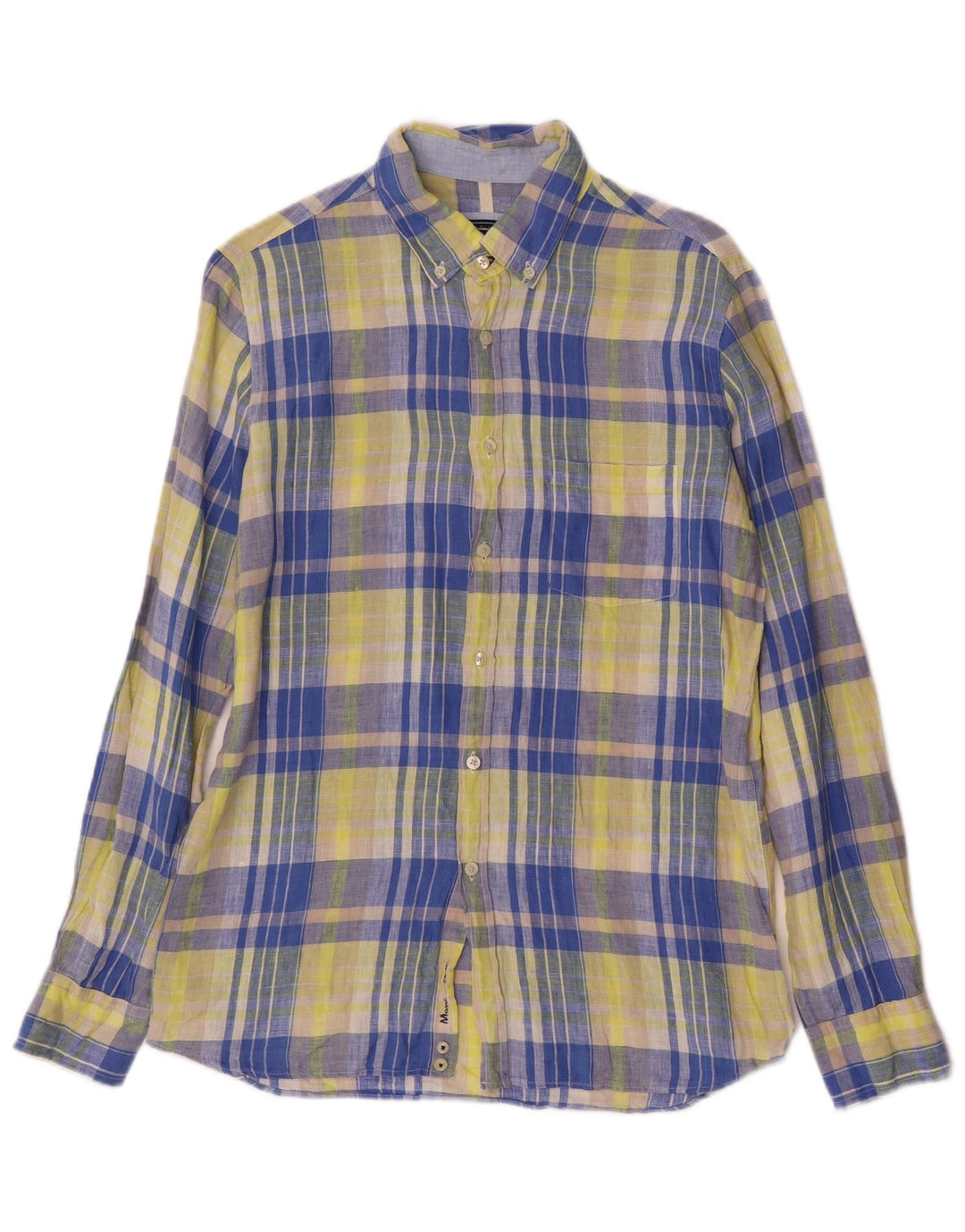 Massimo Dutti drengeskjorte 13-14 år gul ternet linned